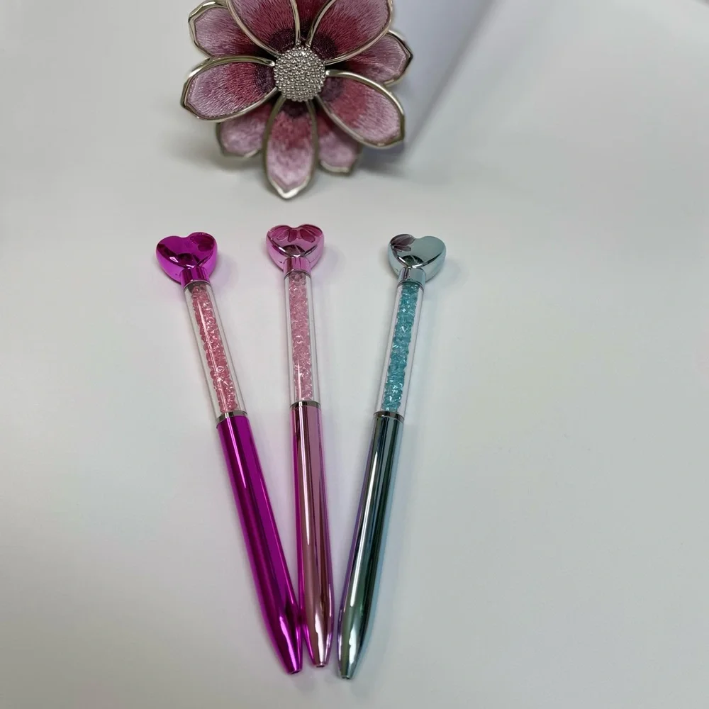 Heart Top Pens - Pink, Silver, Blue